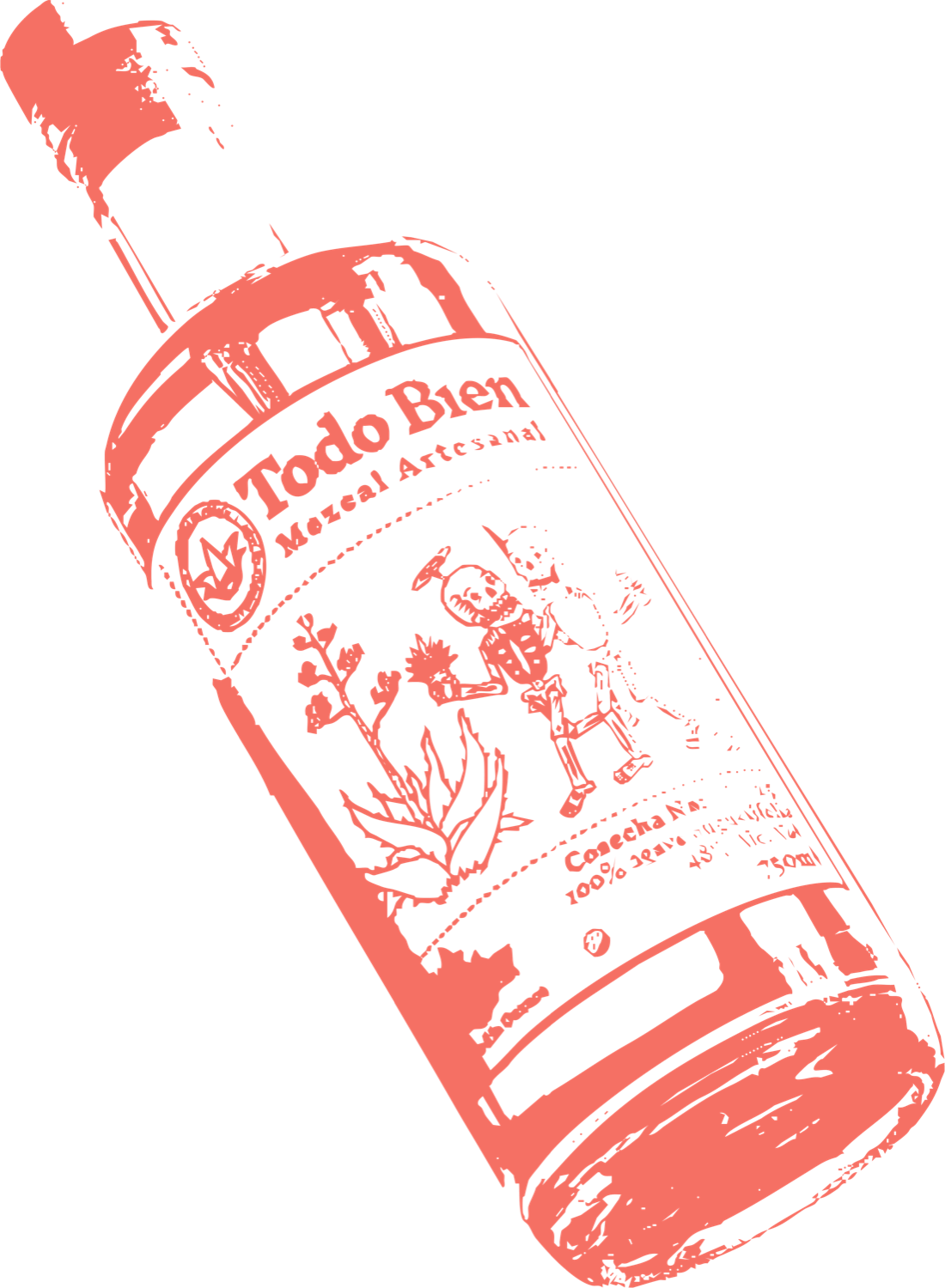 Boceto de botella Todo Bien Mezcal